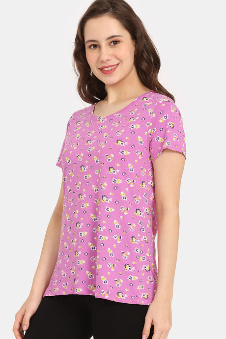 Rosaline Bloom Fest Knit Cotton Top - Phlox Pink — image 2